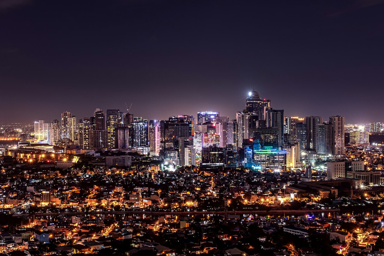 The Makati skyline at night, Metro Manila